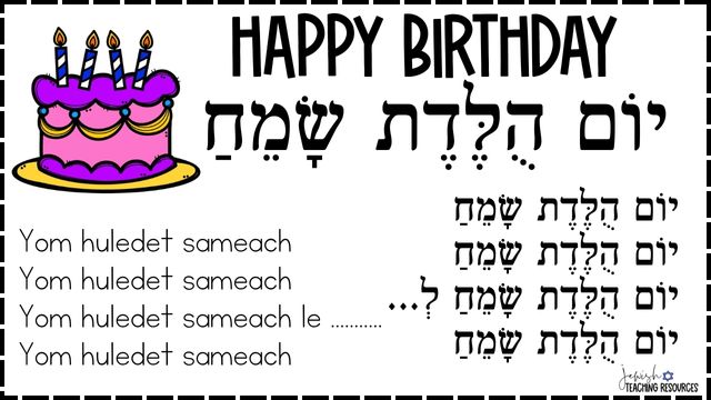 Happy Birthday in Hebrew - Celebrate with a Hebrew Twist! - Jewish Teaching Resources